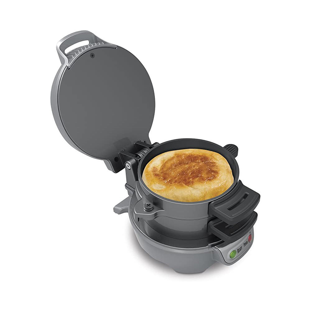 Nutritea 3 in 1 sandwich and burger machine with round cooking plate and nonstick surface