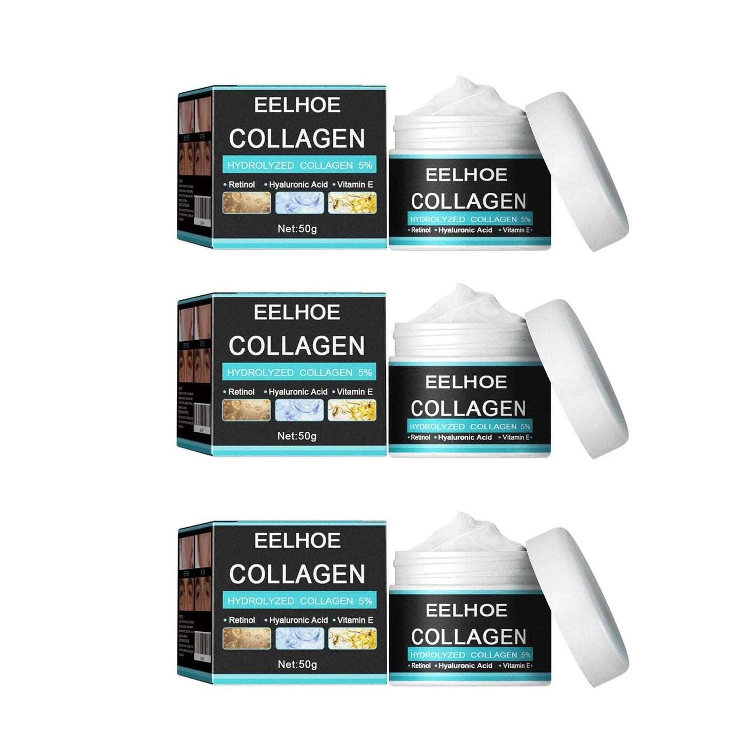 Sheluxe EELHOE collagen cream for men with hydrolyzed collagen 5 percent retinol hyaluronic acid and vitamin E