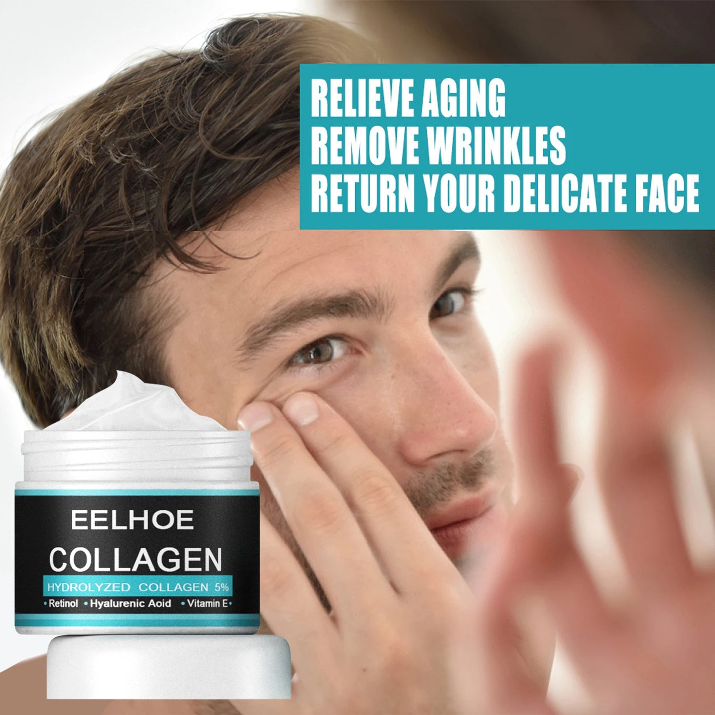 Sheluxe collagen cream for men with retinol and hyaluronic acid to relieve aging and remove wrinkles