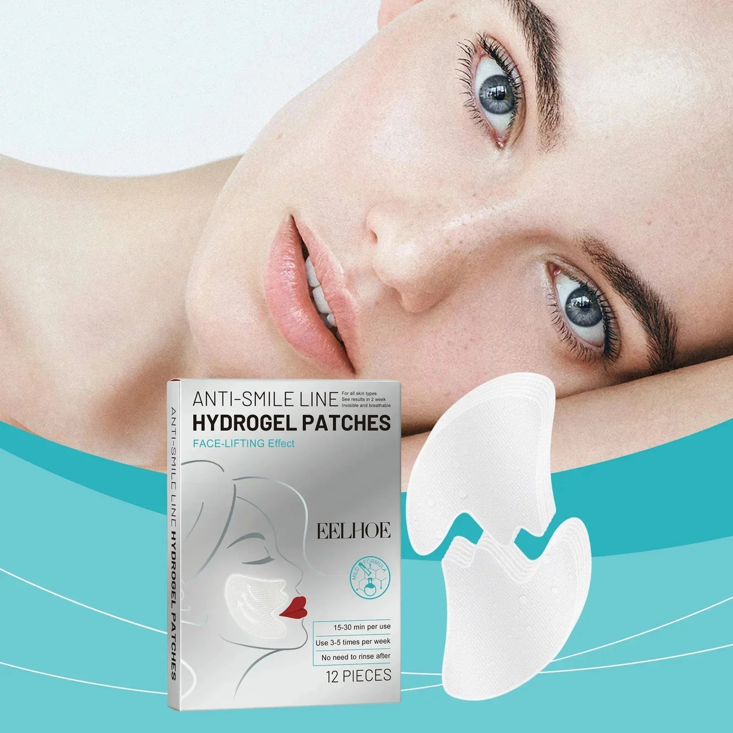 Sheluxe deep nourishing facial wrinkle patches anti-smile line hydrogel patches with face-lifting effect
