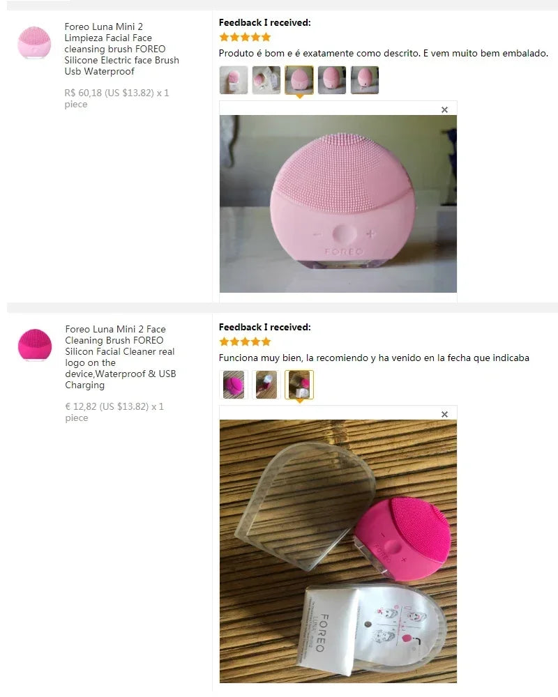Sheluxe silicone facial cleansing brush for sensitive skin in pink with waterproof design and USB charging