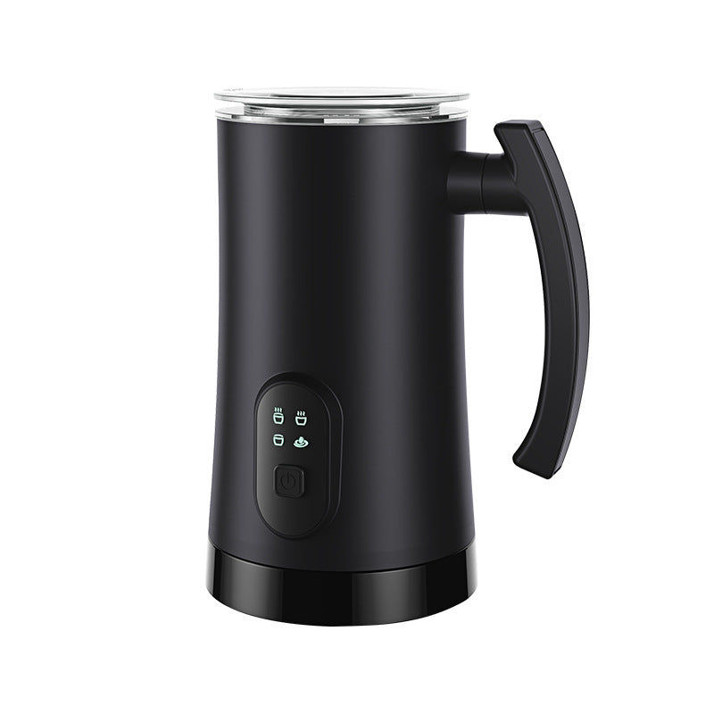 Nutritea sleek black hot and cold milk foamer with ergonomic handle and control panel