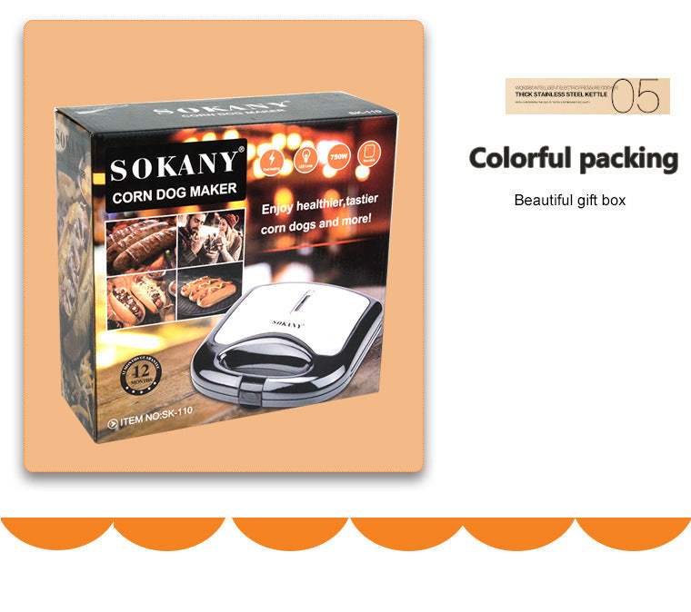 Sokany Corn Dog Maker in colorful packaging sausage frying kitchen gadget for tasty homemade snacks