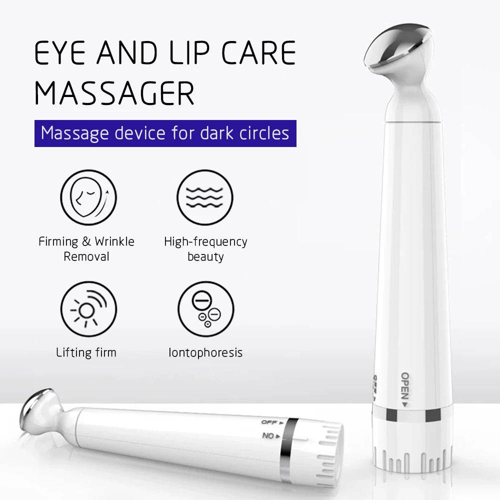 Sheluxe anti ageing eye wrinkle remover white eye and lip care massager with high frequency beauty features