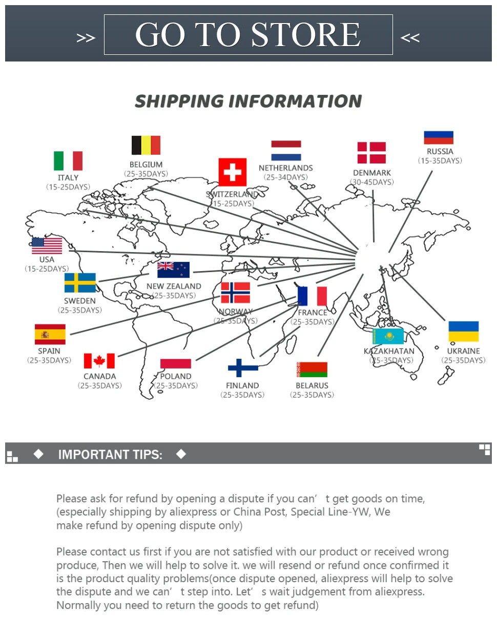 World map showing shipping information for Sheluxe anti ageing eye wrinkle remover with estimated delivery times
