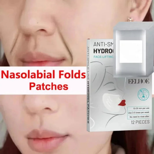 Sheluxe deep nourishing facial wrinkle patches for reducing nasolabial folds with 12 pieces per pack