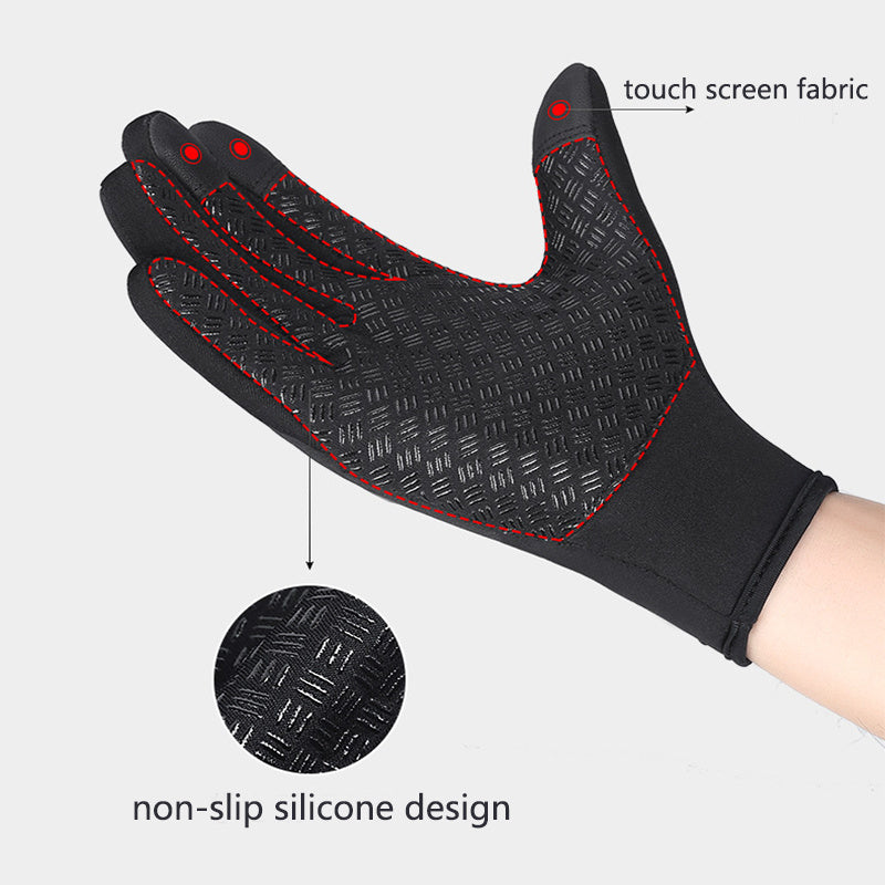 Sheluxe warm sports gloves for men and women with touch screen fabric and non slip silicone design