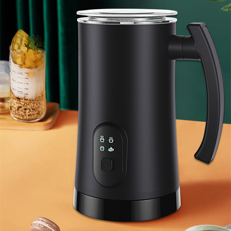 Nutritea black hot and cold milk foamer with digital control panel and ergonomic handle