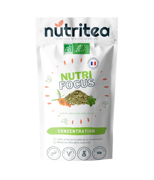 Nutritea Nutri Focus Mate natural cognitive support tea with sea buckthorn and herbal blend for concentration