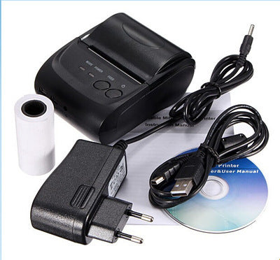 Sheluxe portable bluetooth printer with charging adapter, USB cable, thermal paper roll, and user manual