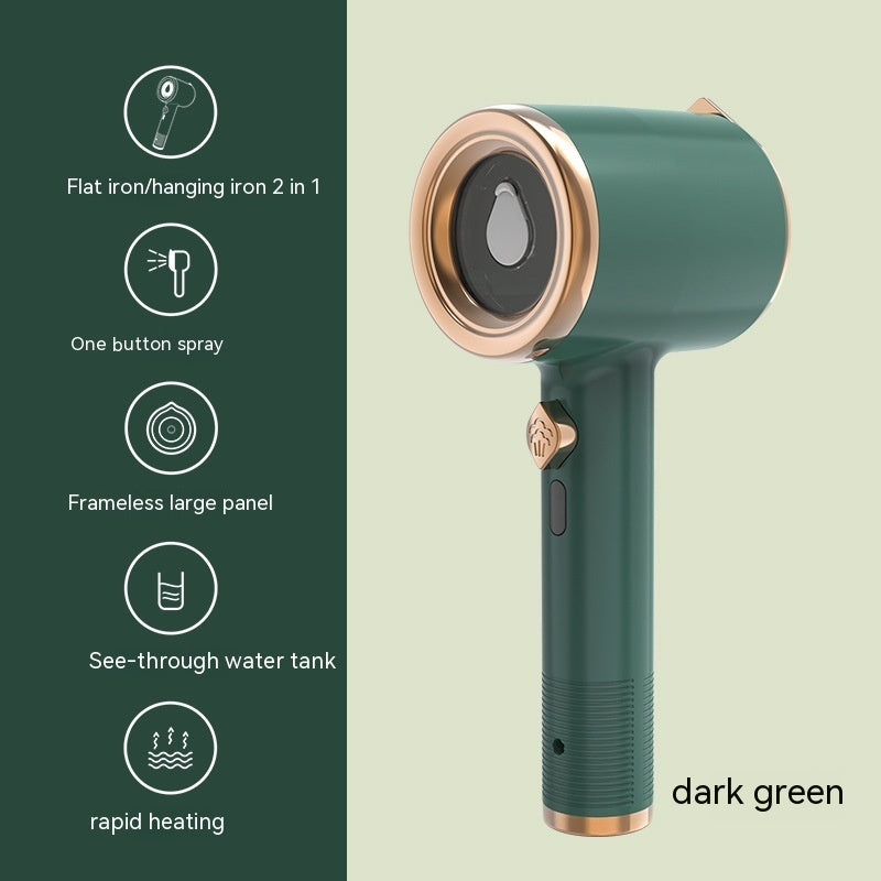 Nutritea dark green portable garment steamer for travel with rapid heating and see-through water tank
