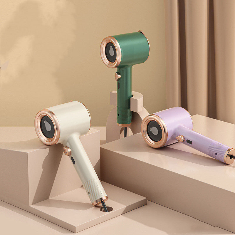 Nutritea portable garment steamer for travel in green white and purple colors displayed on beige surfaces