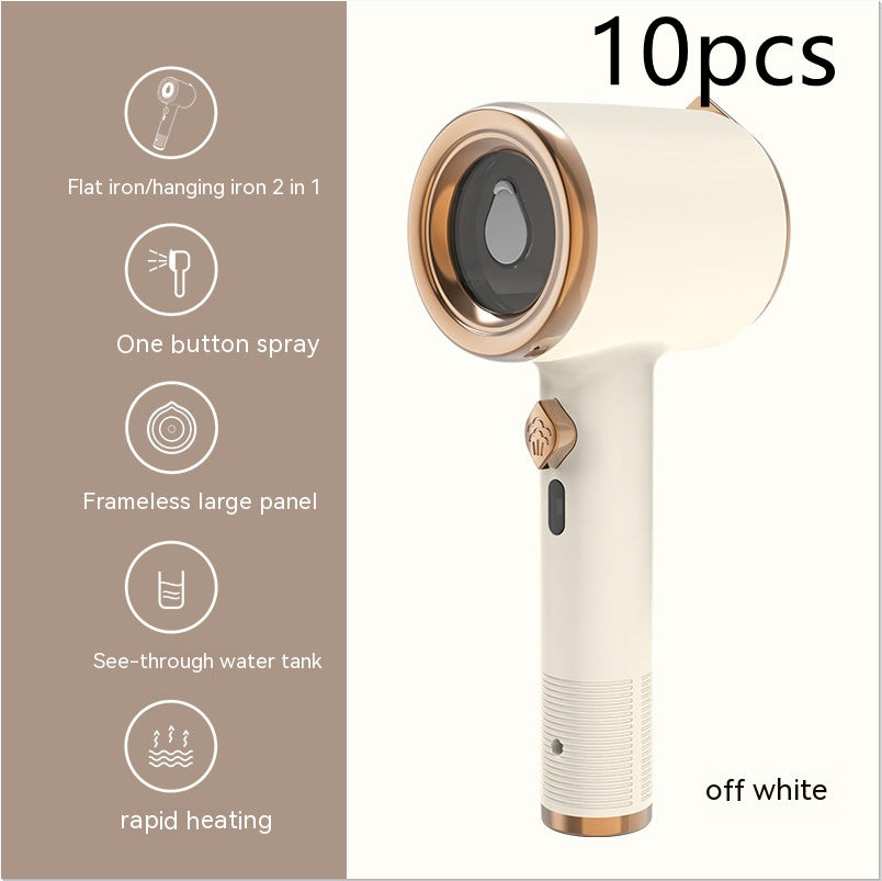 Nutritea portable garment steamer for travel in off white with frameless large panel and rapid heating