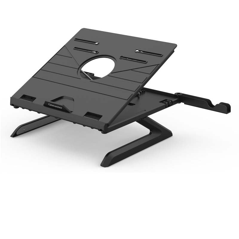 Sheluxe black portable laptop stand adjustable with ergonomic design and foldable legs