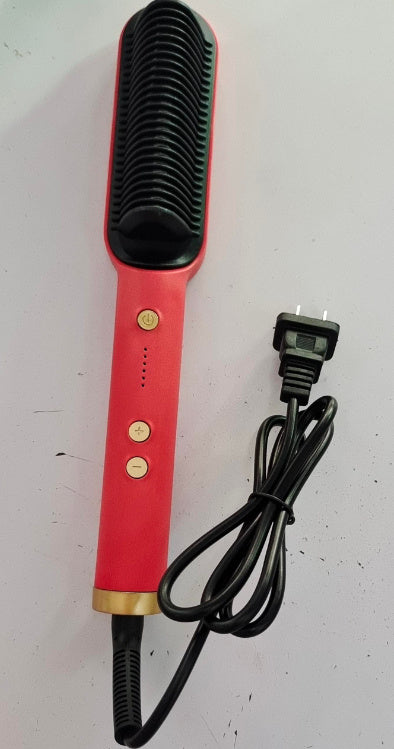 Sheluxe red 2 in 1 hair straightener and curler with black bristle heating plate and power cord