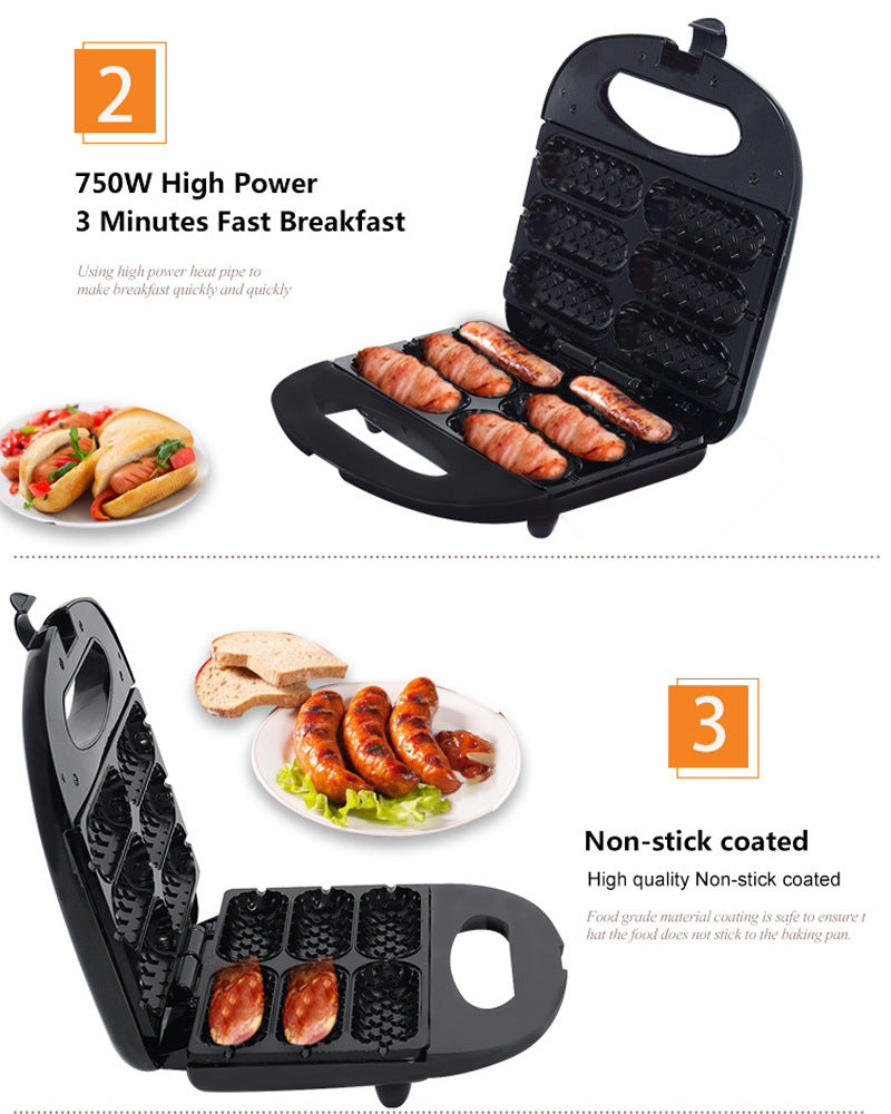 Nutritea sausage frying kitchen gadget with non-stick coating and 750W power for fast breakfast cooking