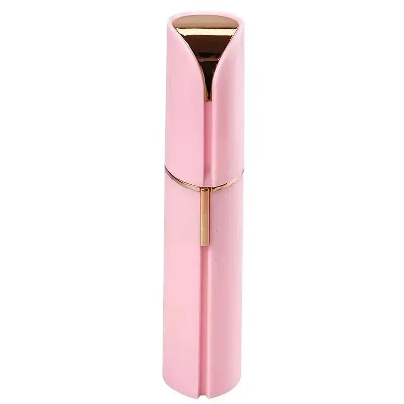 Pink women's electric razor for face with sleek design and gold accent by Sheluxe