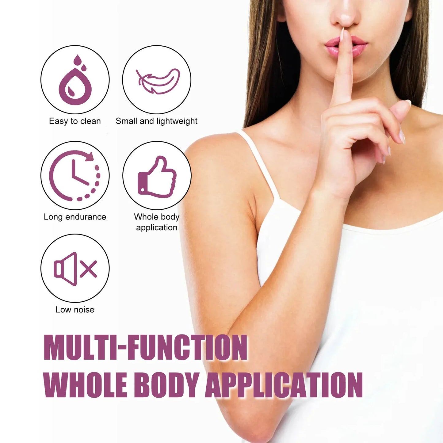 Women's electric razor for face with multi-function whole body application and easy to clean features